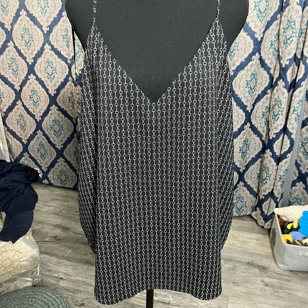 Express Black and White Geometric Camisole